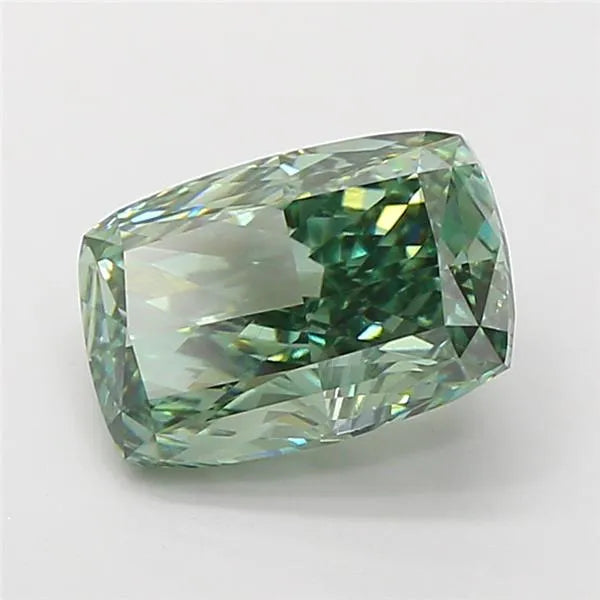 3.03ct Cushion modified Lab Grown Diamond (Colour Fancy Vivid Green, Clarity VVS2, IGI Certified)