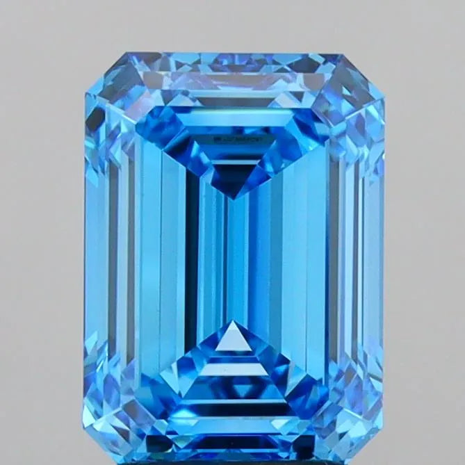 3.03ct Emerald Lab Grown Diamond (Colour Fancy Vivid Blue, Clarity VVS2, IGI Certified)