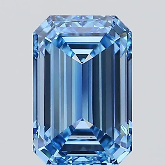 3.03ct Emerald Lab Grown Diamond (Colour Fancy Vivid Blue, Clarity VVS2, IGI Certified)