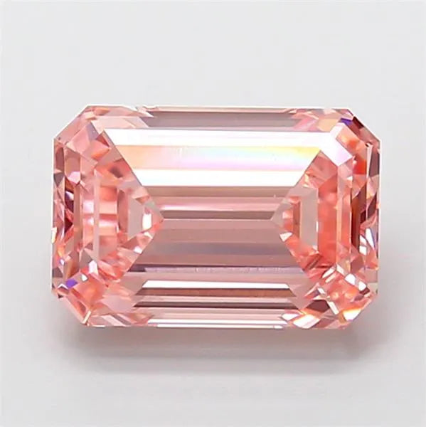 3.03ct Emerald Lab Grown Diamond (Colour Fancy Vivid Pink, Clarity VVS2, IGI Certified)