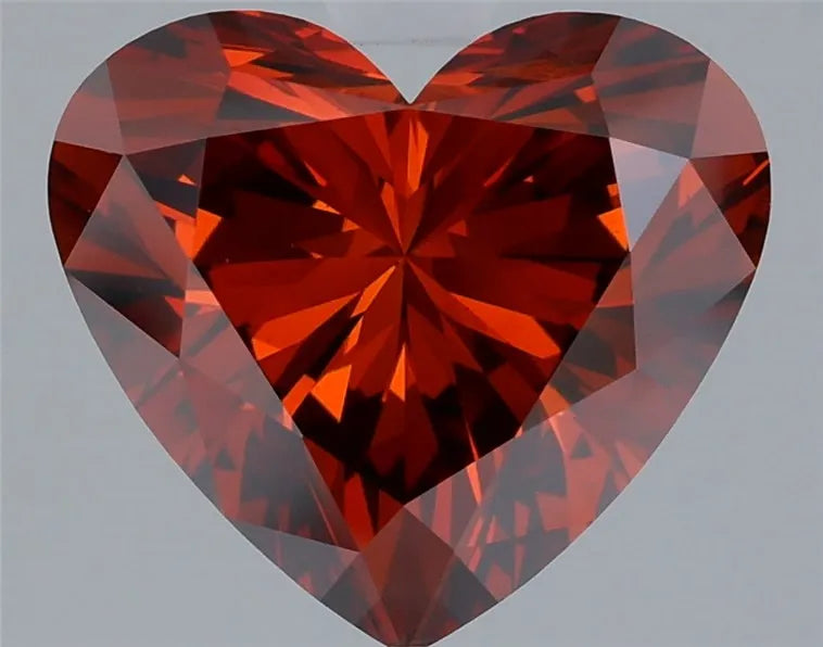 3.03ct Heart Lab Grown Diamond (Colour Fancy Deep Orange, Clarity VS1, IGI Certified)