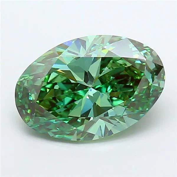 3.03ct Oval Lab Grown Diamond (Colour Fancy Vivid Green, Clarity VS1, IGI Certified)