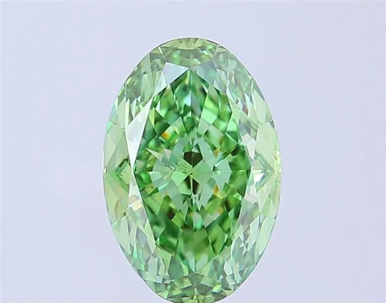 3.03ct Oval Lab Grown Diamond (Colour Fancy Vivid Green, Clarity VVS2, IGI Certified)