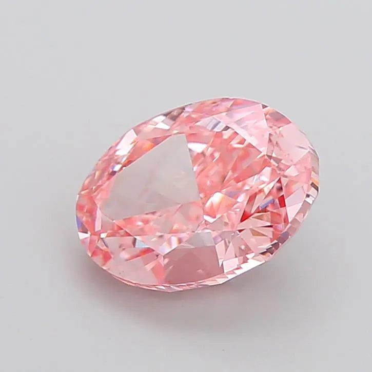 3.03ct Oval Lab Grown Diamond (Colour Fancy Vivid Pink, Clarity VVS2, IGI Certified)