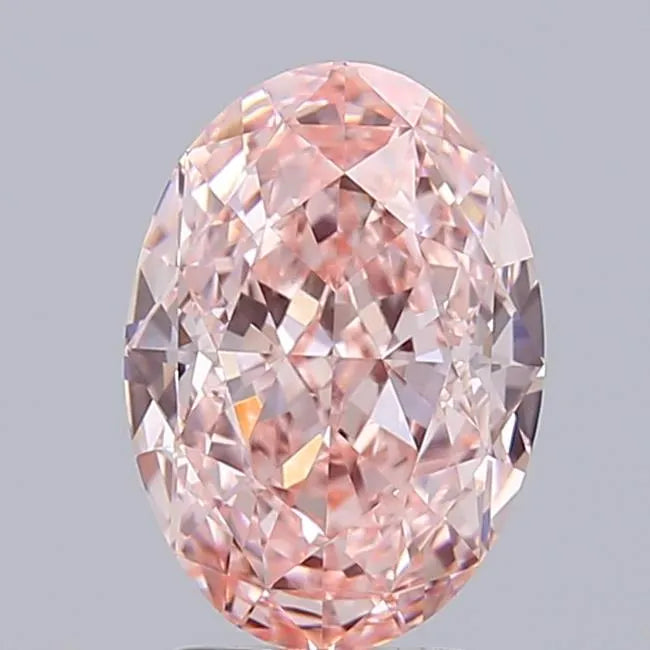 3.03ct Oval Lab Grown Diamond (Colour Fancy Vivid Pink, Clarity VVS2, IGI Certified)