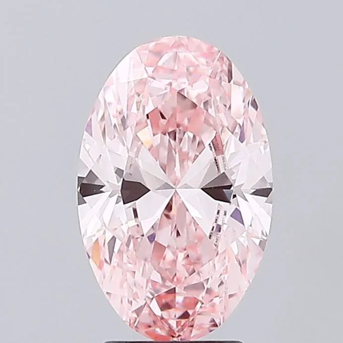 3.03ct Oval Lab Grown Diamond (Colour Fancy Vivid Pink, Clarity VVS2, IGI Certified)