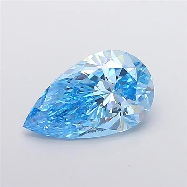 3.03ct Pear Lab Grown Diamond (Colour Fancy Vivid Blue, Clarity VS1, IGI Certified)