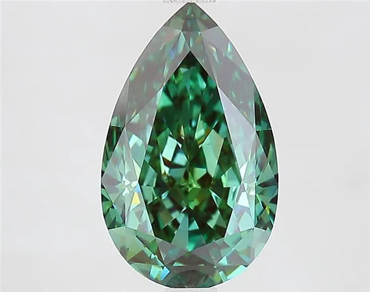 3.03ct Pear Lab Grown Diamond (Colour Fancy Vivid Green, Clarity VVS2, IGI Certified)