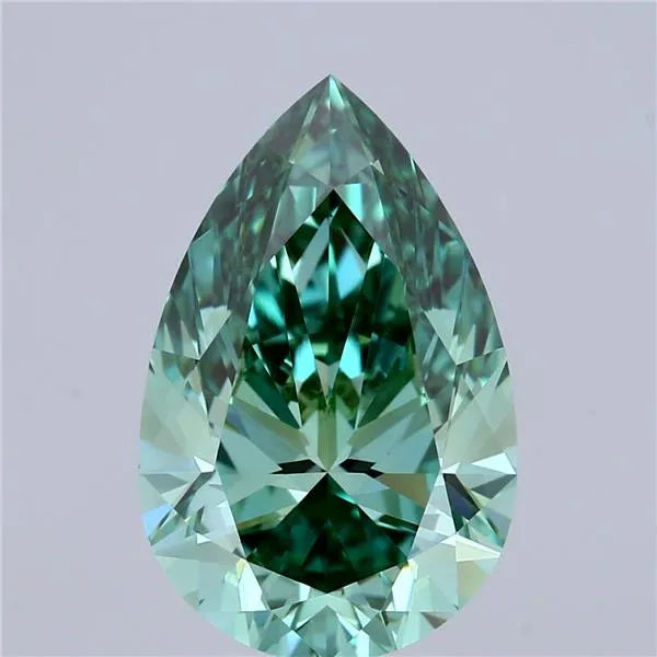 3.03ct Pear Lab Grown Diamond (Colour Fancy Vivid Green, Clarity VVS2, IGI Certified)