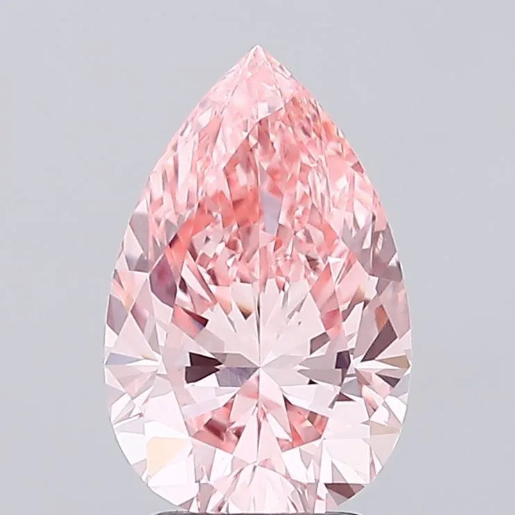 3.03ct Pear Lab Grown Diamond (Colour Fancy Vivid Pink, Clarity VVS2, IGI Certified)