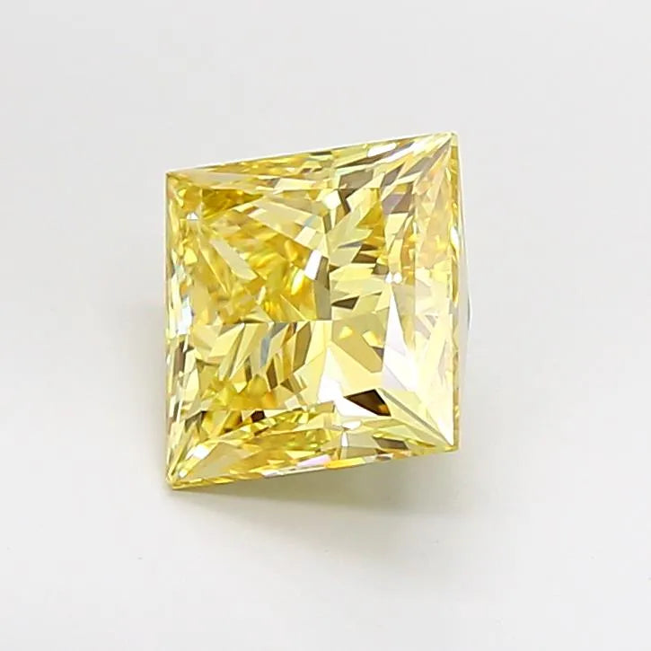 3.03ct Princess Lab Grown Diamond (Colour Fancy Yellow, Clarity VVS2, IGI Certified)