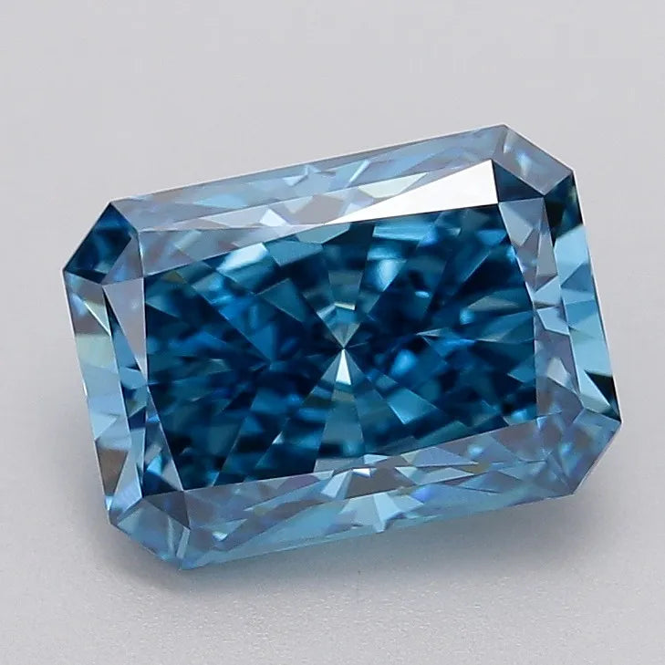 3.03ct Radiant Lab Grown Diamond (Colour Fancy Vivid Blue, Clarity VS1, IGI Certified)
