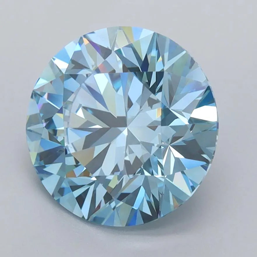 3.03ct Round Lab Grown Diamond (Colour Fancy Vivid Blue, Clarity VVS1, Cut ID, IGI Certified)