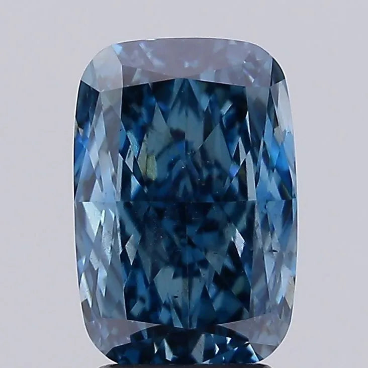 3.04ct Cushion modified Lab Grown Diamond (Colour Fancy Vivid Blue, Clarity SI1, IGI Certified)