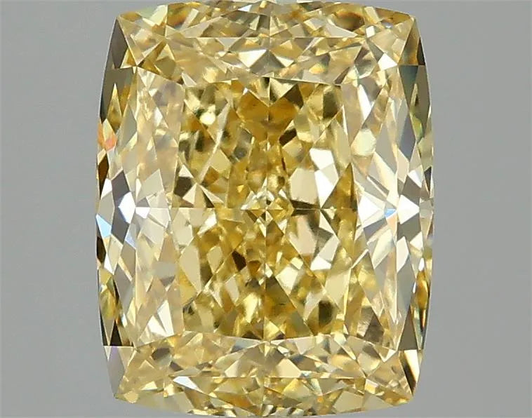 3.04ct Cushion modified Lab Grown Diamond (Colour Fancy Vivid Yellow, Clarity VS1, IGI Certified)