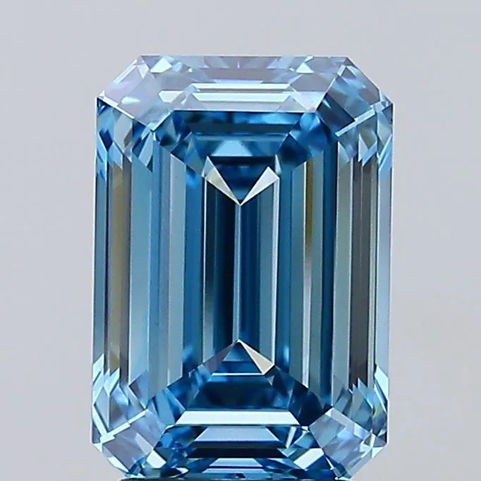 3.04ct Emerald Lab Grown Diamond (Colour Fancy Vivid Blue, Clarity VS1, IGI Certified)