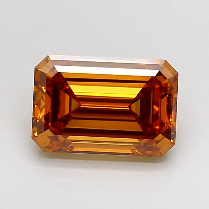 3.04ct Emerald Lab Grown Diamond (Colour Fancy Vivid Orange, Clarity VVS2, IGI Certified)