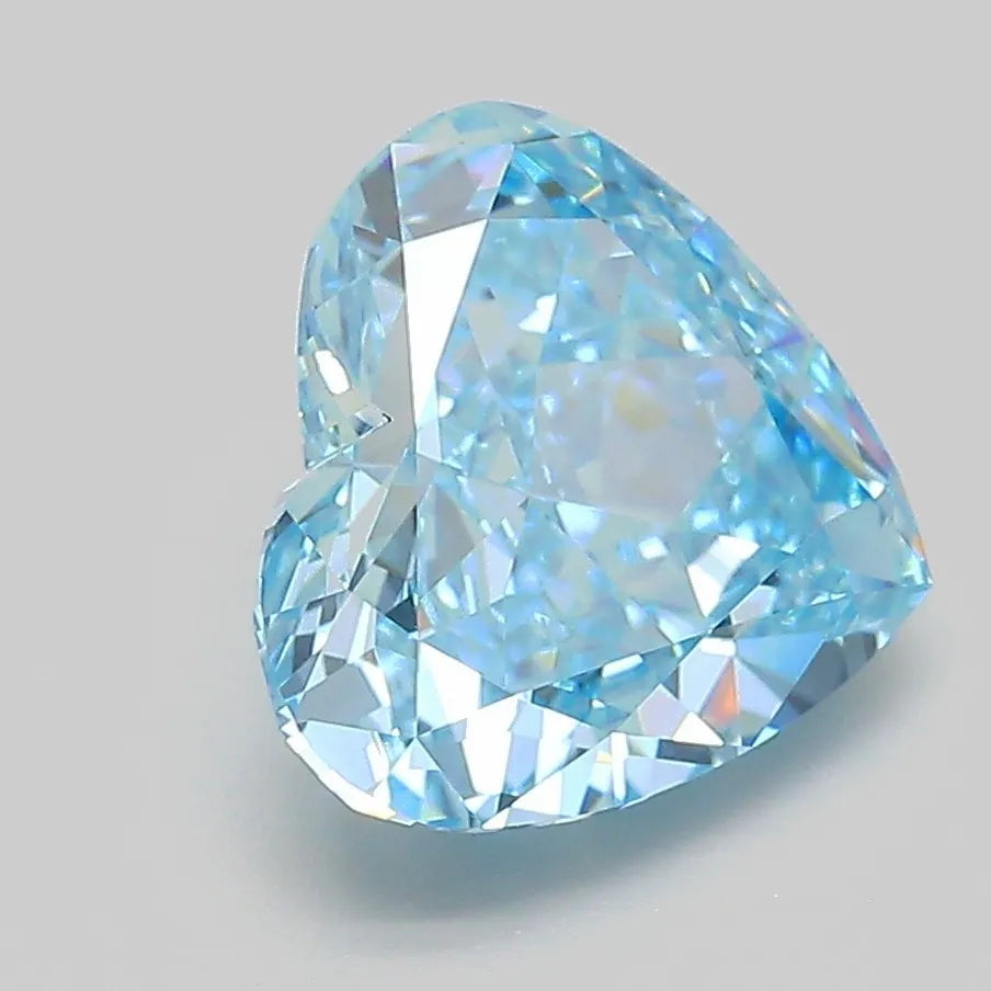 3.04ct Heart Lab Grown Diamond (Colour Fancy Vivid Blue, Clarity VVS2, IGI Certified)