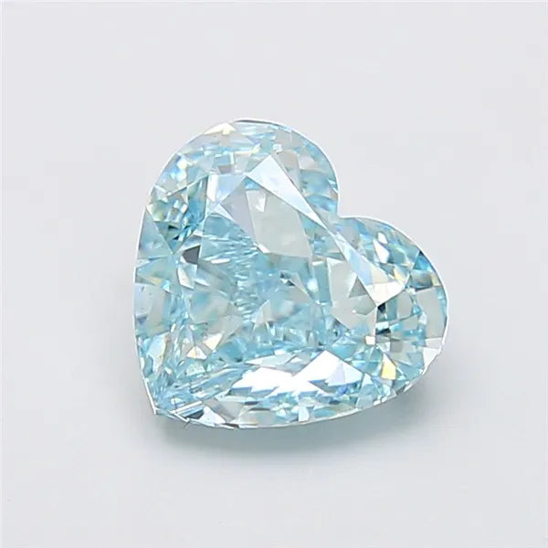3.04ct Heart Lab Grown Diamond (Colour Fancy Vivid Greenish Blue, Clarity VS1, IGI Certified)