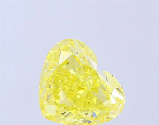 3.04ct Heart Lab Grown Diamond (Colour Fancy Vivid Yellow, Clarity VVS2, IGI Certified)
