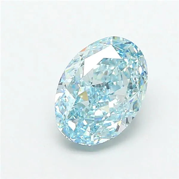 3.04ct Oval Lab Grown Diamond (Colour Fancy Intense Greenish Blue, Clarity VVS2, IGI Certified)