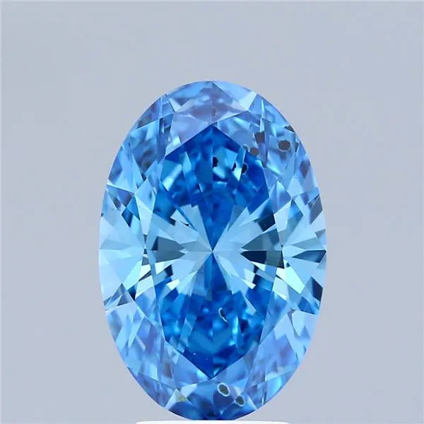 3.04ct Oval Lab Grown Diamond (Colour Fancy Vivid Blue, Clarity SI1, IGI Certified)