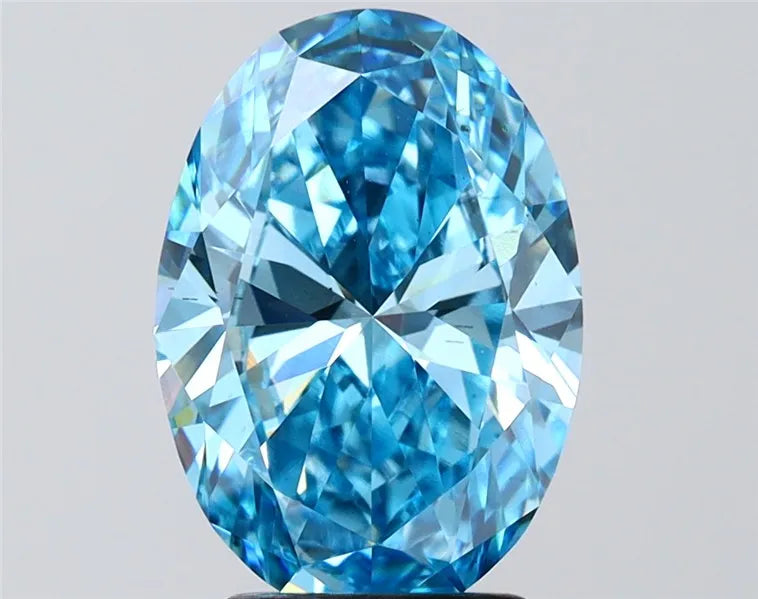 3.04ct Oval Lab Grown Diamond (Colour Fancy Vivid Blue, Clarity VS1, IGI Certified)