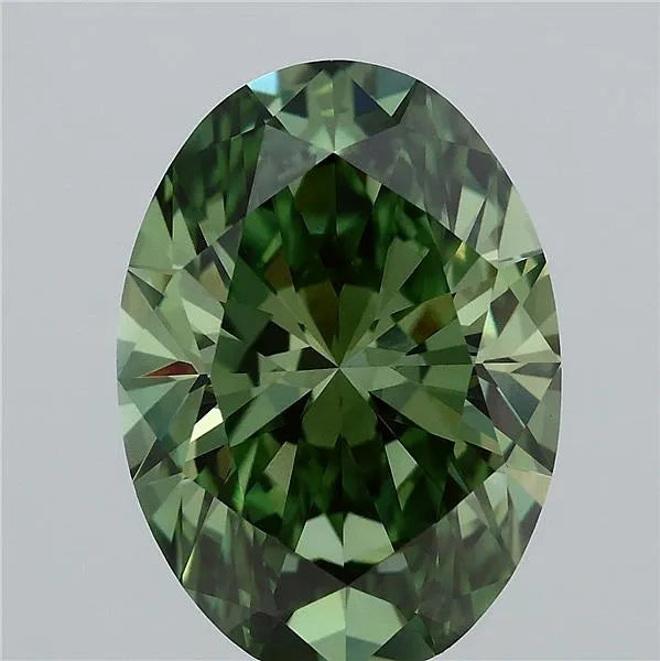 3.04ct Oval Lab Grown Diamond (Colour Fancy Vivid Green, Clarity VVS2, IGI Certified)