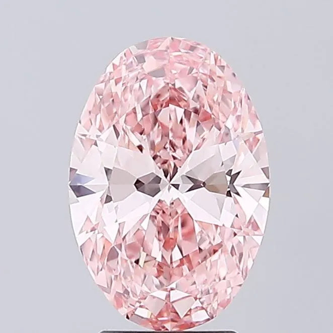 3.04ct Oval Lab Grown Diamond (Colour Fancy Vivid Pink, Clarity VVS2, IGI Certified)