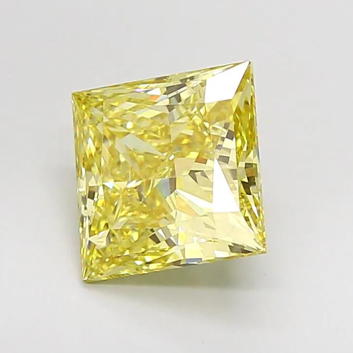 3.04ct Princess Lab Grown Diamond (Colour Fancy Intense Yellow, Clarity VVS2, IGI Certified)