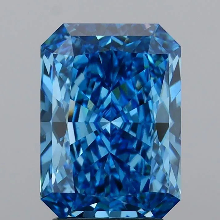 3.04ct Radiant Lab Grown Diamond (Colour Fancy Vivid Blue, Clarity VVS2, IGI Certified)