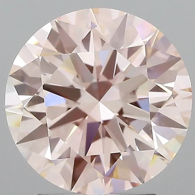 3.04ct Round Lab Grown Diamond (Colour Fancy Pink, Clarity VVS2, Cut ID, IGI Certified)