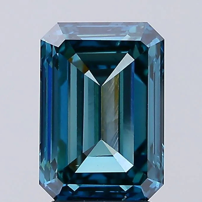 3.05ct Emerald Lab Grown Diamond (Colour Fancy Vivid Blue, Clarity VS2, IGI Certified)