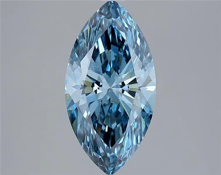 3.05ct Marquise Lab Grown Diamond (Colour Fancy Vivid Blue, Clarity SI1, IGI Certified)
