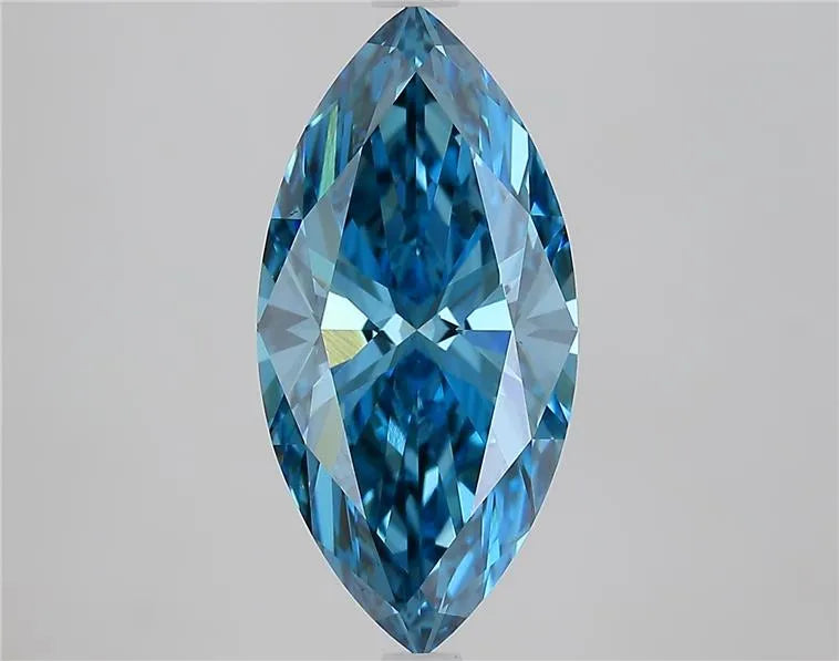 3.05ct Marquise Lab Grown Diamond (Colour Fancy Vivid Blue, Clarity VS1, IGI Certified)