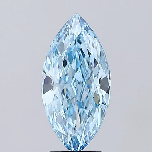 3.05ct Marquise Lab Grown Diamond (Colour Fancy Vivid Blue, Clarity VS1, IGI Certified)