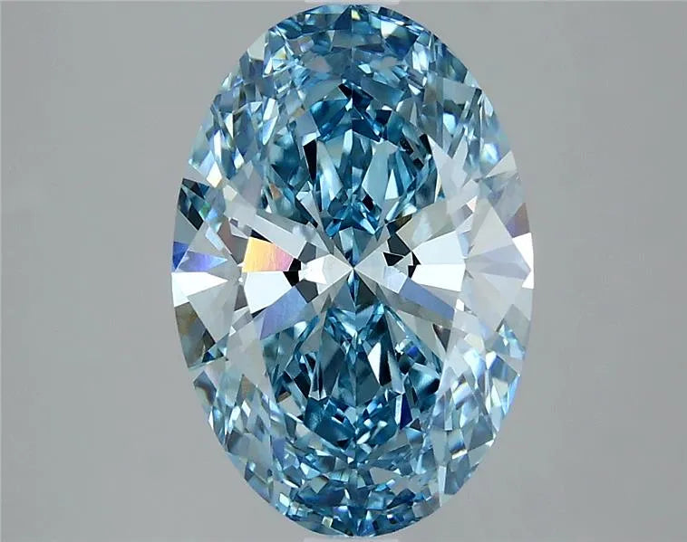 3.05ct Oval Lab Grown Diamond (Colour Fancy Vivid Blue, Clarity VS1, IGI Certified)