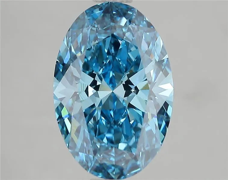 3.05ct Oval Lab Grown Diamond (Colour Fancy Vivid Blue, Clarity VS2, IGI Certified)