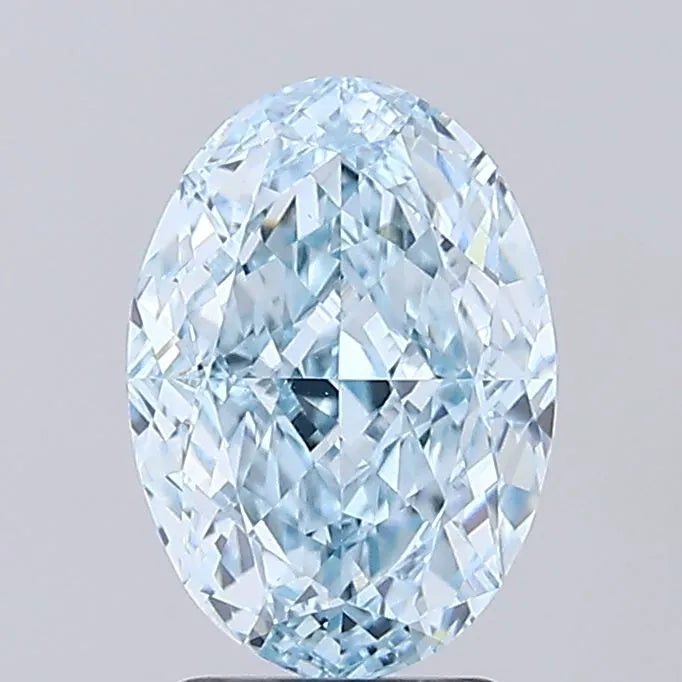 3.05ct Oval Lab Grown Diamond (Colour Fancy Vivid Blue, Clarity VVS2, IGI Certified)