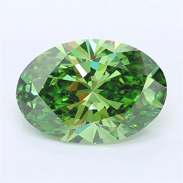 3.05ct Oval Lab Grown Diamond (Colour Fancy Vivid Green, Clarity VS1, IGI Certified)