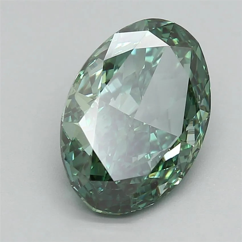 3.05ct Oval Lab Grown Diamond (Colour Fancy Vivid Green, Clarity VVS2, IGI Certified)