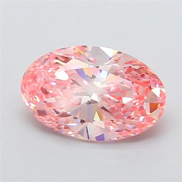 3.05ct Oval Lab Grown Diamond (Colour Fancy Vivid Pink, Clarity VVS2, IGI Certified)