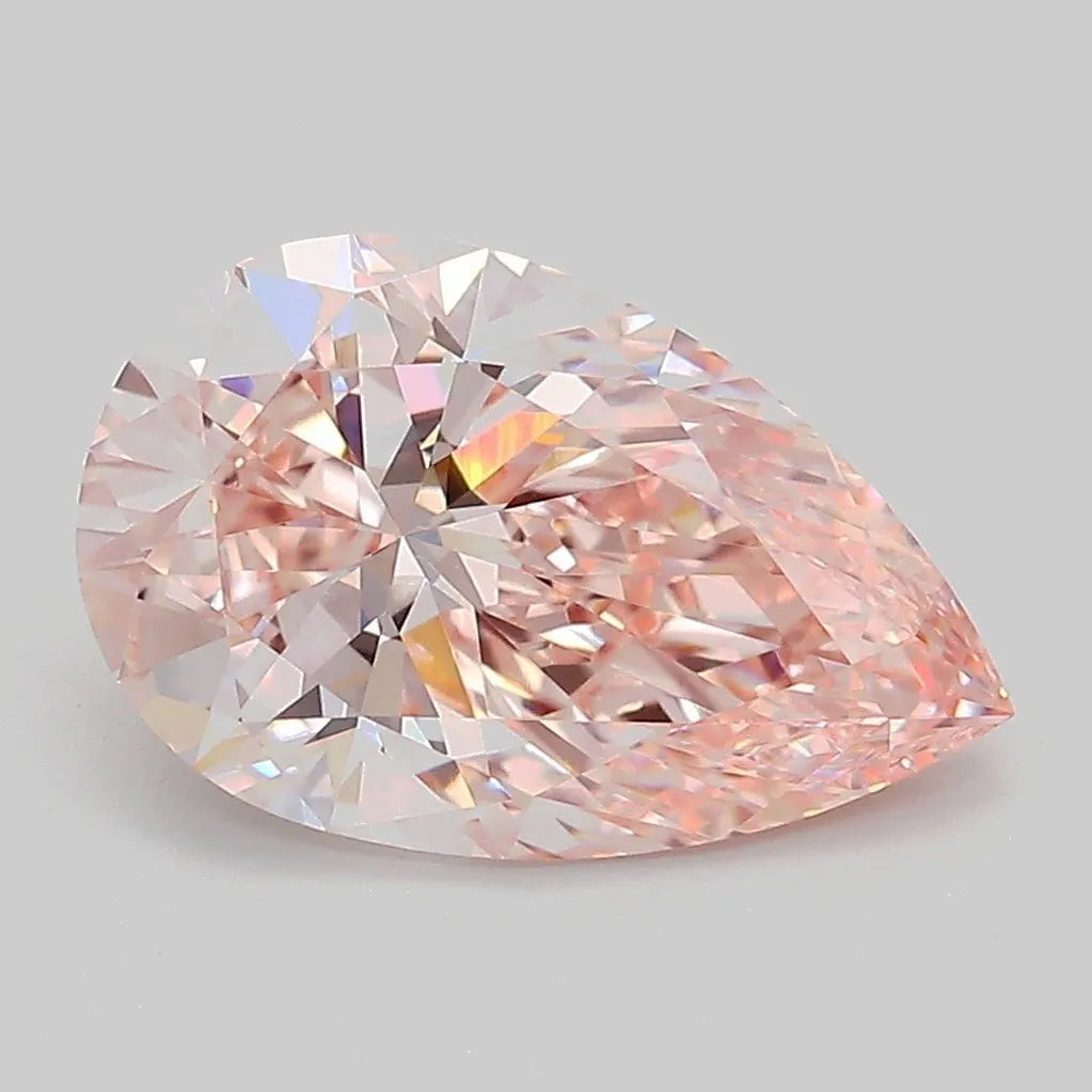 3.05ct Pear Lab Grown Diamond (Colour Fancy Intense Pink, Clarity VVS2, IGI Certified)