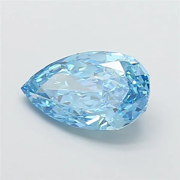 3.05ct Pear Lab Grown Diamond (Colour Fancy Vivid Blue, Clarity VS2, IGI Certified)