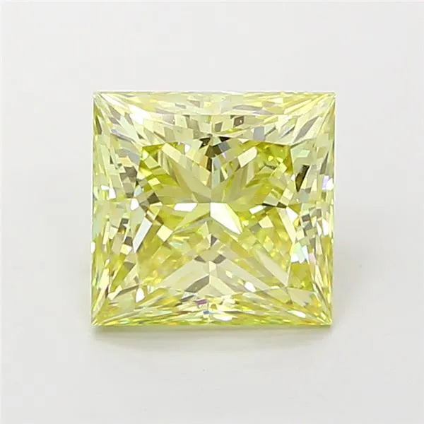 3.05ct Princess Lab Grown Diamond (Colour Fancy Intense Yellow, Clarity VVS2, IGI Certified)