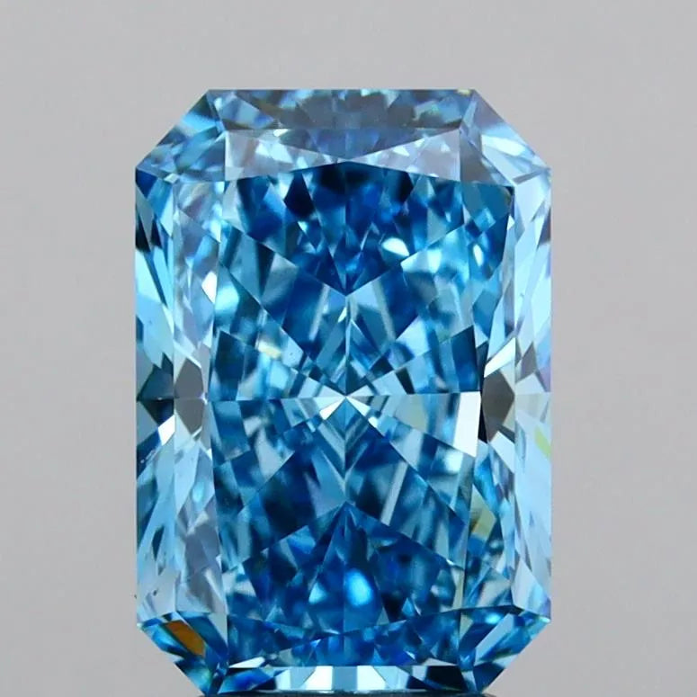 3.05ct Radiant Lab Grown Diamond (Colour Fancy Vivid Blue, Clarity VVS2, IGI Certified)