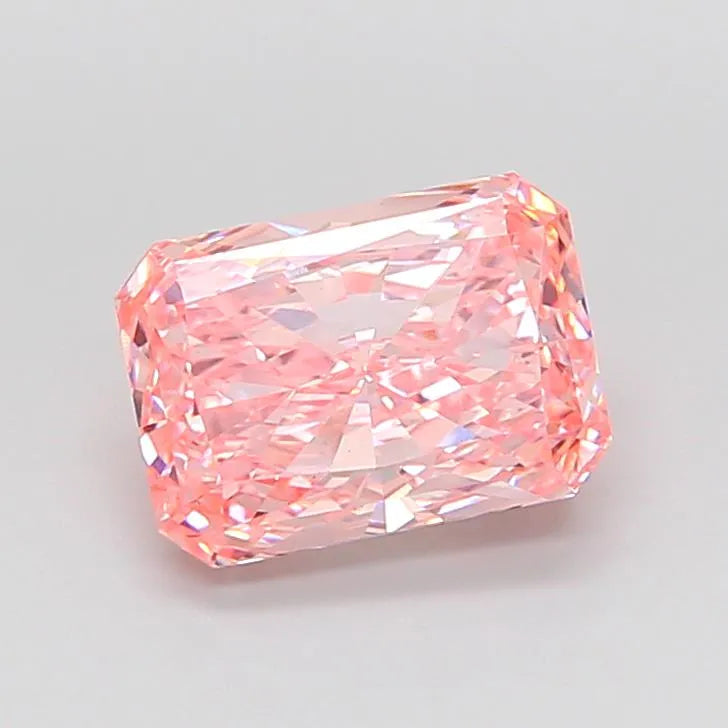 3.05ct Radiant Lab Grown Diamond (Colour Fancy Vivid Pink, Clarity VS1, IGI Certified)