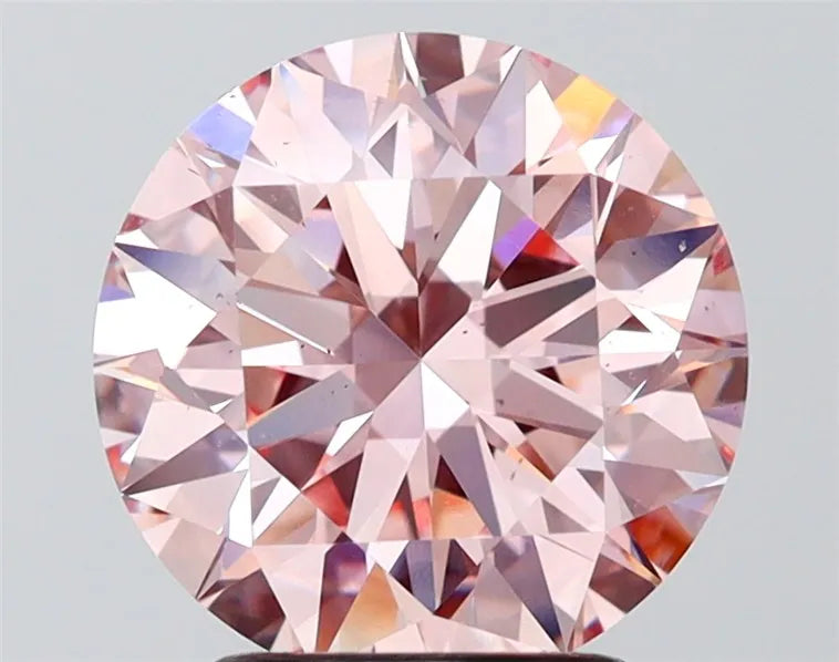 3.05ct Round Lab Grown Diamond (Colour Fancy Intense Pink, Clarity VS2, Cut ID, IGI Certified)
