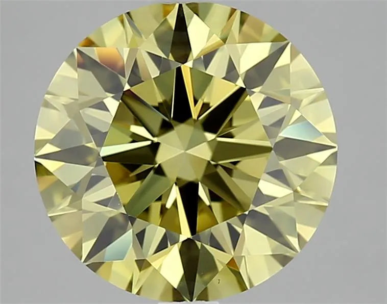 3.05ct Round Lab Grown Diamond (Colour Fancy Intense Yellow, Clarity IF, Cut ID, IGI Certified)