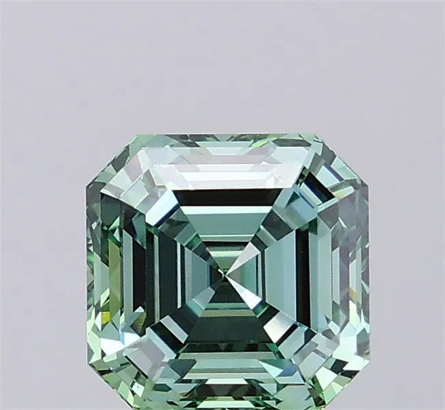 3.06ct Asscher Lab Grown Diamond (Colour Fancy Vivid Green, Clarity VS1, IGI Certified)